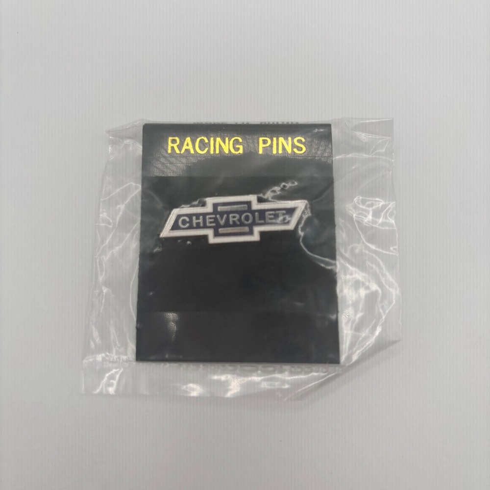 Chevrolet‎ Racing Pin Unisex Silver Logo Bowtie Enamel Lapel Hat Pin Vintage